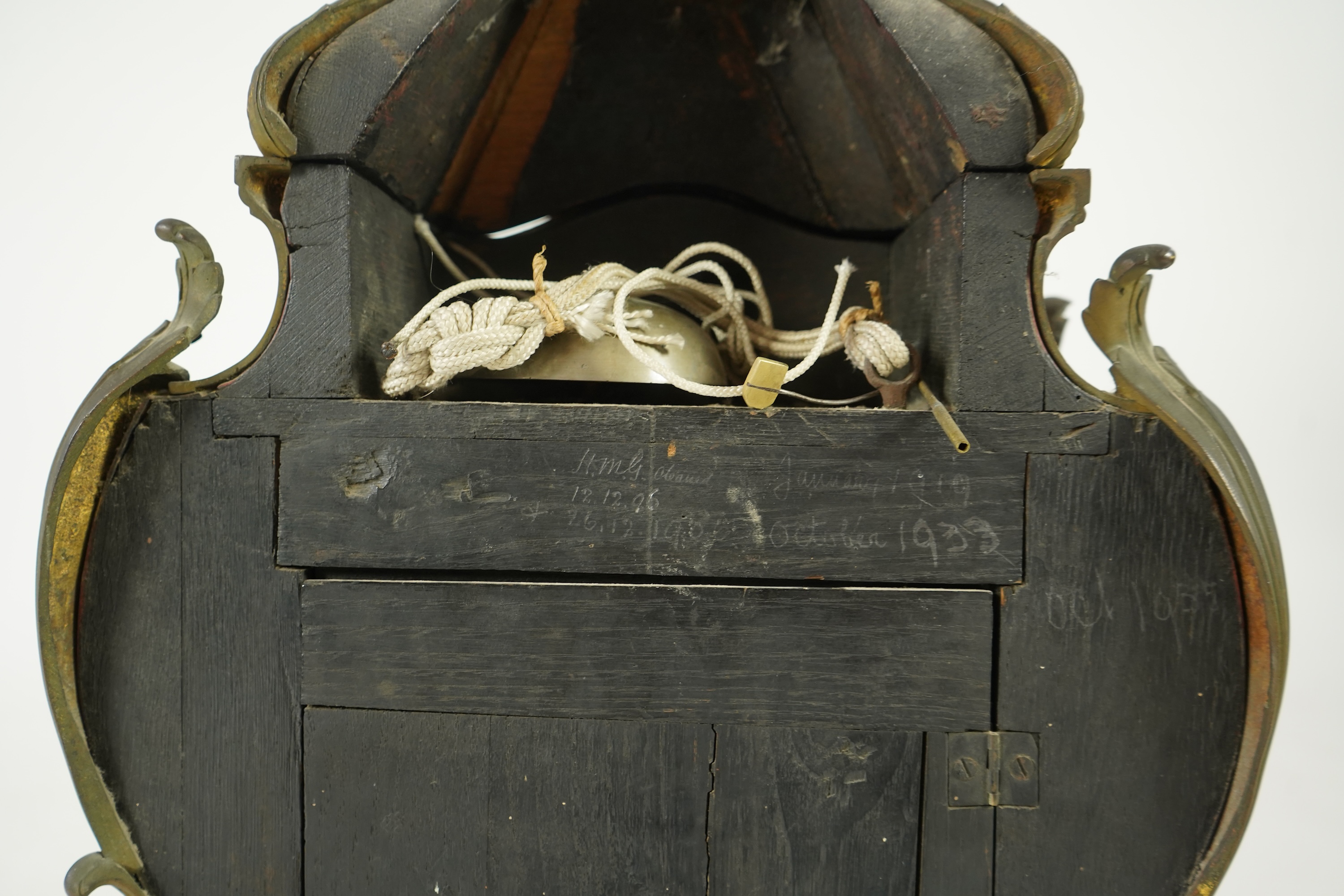 A Louis XV Vernis Martin moonphase bracket clock